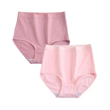 2 pcs/lot High Waist Panties Cotton Underwear Women Solid Plus Size Female Lingerie M -