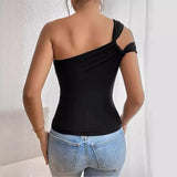 Toloer Women's Wear 2024 Fashion Sexy Off The Shoulder Waist Female Jacket Small Vest Senior Sense Temperament Pure Color Thin-Outfit