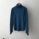 Women's Turtleneck Slim Fit Sweater Roll Collar Pullover Ladies High Neck Inner Long Sleeve Knit Tops Winter