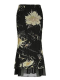 Floral Print Low Waist Maxi