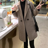 New Autumn And Winter Black Small Woolen Coat Women's Middle Long Korean Version Autumn And Winter Anti Season Woolen