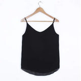 Top Women Double Layer Chiffon Blouses 2021 New Summer Casual Camis Sleeveless