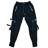 Fashion Brand Overalls Men's Personality Ribbons And Feet Korean Version Of The Trend Loose Street Hip-Hop Harlan Pants-Outfit