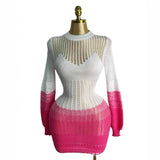 Autumn New Multi-Colored Hollow Knitted Dress Personality Loose Beach Sunscreen Women
