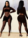 Party Sexy Mesh Patch Velour Tight
