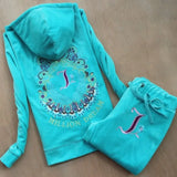 Spring Autumn Women's Velvet Tracksuits Long Sleeve Letter Pattern Embroidery Hoodies women two piece outfits