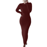 Autumer Winter Knit Sexy Skims Pullover Women Sweater Thick Long Dress Crew Neck Long Sleeve Top Elegant Chic Casual