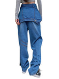 women's jeans high waist solid color straight wide leg denim pants 2024 Summer new fashion 29L2866-Outfit