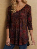 Stylish Women's Floral V-neck Loose
