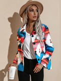 Fashion Print Turndown Collar Long Sleeve
