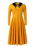 Fashion Solid Color Women's Long-Sleeved Collar Elegant Thin African