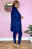 Casual Turtleneck Loose Shirt and Tight Pants 2PC Basic