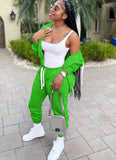 Casual Sport Zip Hoody Sweatshirt and Sweatpants 2 Piece Set Jogger