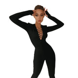 Toloer 2023 New Hollow Cross Strap Design Small Long Sleeve Bottom Solid Color
