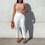 Women's Clothing Large-Size Fashion Temperament Casual Thin High-Waisted Trousers Solid African Professional