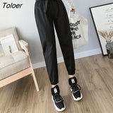 Pants Women Summer Harem Trousers Waist-band Bows Loose Students High-waist Korean-style All-match Womens Fashion