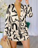 Independence Station New Fashion Style Sexy Fashion Printed Long-Sleeved Shirt Spot-Outfit