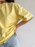 Cotton Yellow T shirt Women Basic 2022 Summer White Tops Female Loose Tshirt Soft Solid T shirts For Women Tee Shirt