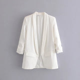 New Pleated Sleeve Sag Urban Leisure Candy Color Women's Suit Coat-Outfit