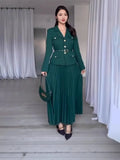 Temperament Long Dress Suit Women's 100-Fold Dress Suit Women's