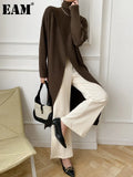 Back Long Big Size Long Knitting Sweater Turtleneck Long Sleeve Women Pullovers New Fashion Autumn Winter 2023