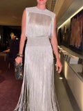 Temperament Dress 2025 Autumn And Winter New Solid Color Sleeveless Slimming Round Neck Fashion Tuxedo Skirt Suit