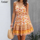 Summer Women Dress Buttons Cotton Mini Sundress Fashion Sexy Short Backless Slip Elastic Waist 2022 Sleeveless