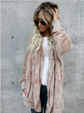 autumn and winter plush warm cotton coat mid-length double-sided