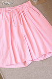 Women Cotton Linen Shorts Summer Solid All Match Loose Wide Leg Pants Korean Fashion Casual Female Y2K Shorts