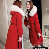 New Down Cotton Padded Clothes Women's Middle And Long Winter Clothes Cotton Padded Clothes Thickened Knee Cotton