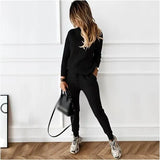 Winter 2022 Turtleneck Sweater Pants Knitted Suit 2 Pieces Set Fashion Casual Pullover Trousers Suits Women