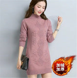 Winter Women Knit Sweater Pullover Clothes Solid Long Sleeve Turtleneck Sweater Warm Knit Bottoming Shirt Female Tops