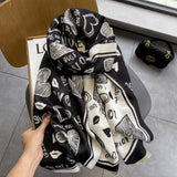 Spring And Autumn Imitation Cashmere Shawl Silk Scarf With Warm Tassel Geometric
