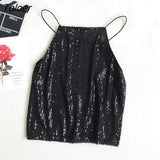Tank Top Sequins Solid Women Summer Basic Leisure Streetwear Night Club Sexy Crop Tops Womens Camis Stylish