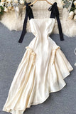 tied Spaghetti Strap Summer Women Dress 2023 Fashion Patchwork Sleeveless Backless Ruched Asymmetrical Club Dress Robe