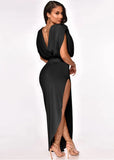 Elegant Sleeveless Ruched Split Irregular Party