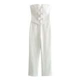 Spring Bow Strapless Jumpsuit 2828536-Outfit
