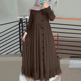Casual Solid Puff Sleeve Ladies Kaftan Sundress ZANZEA Vintage Chiffon Dress Women 2023 Spring Ruffle Maxi Vestidos 425-1-Outfit