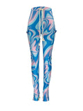 Printed Multi-pocket Super Elastic Trousers Drawstring