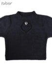 T-shirts for Women O-neck Short Sleeve Fashion Tees Chic Hollow Out Knitting Tshirt 2023 Blusas Mujer De Moda Y2k Crop