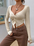 2025 New Renovate Front-Turning Irregular Long-Sleeved T-Shirt