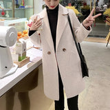 New Autumn And Winter Black Small Woolen Coat Women's Middle Long Korean Version Autumn And Winter Anti Season Woolen