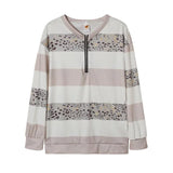 Casual Wide Stripes Zipper Sweat