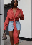 Sexy Deep-V Irregular Cropped