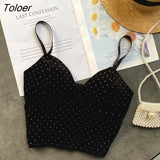 Women Retro Velour Strap Tops Summer V Neck Sleeveless Backless Slim Tank Top Chic Print Sexy Off Shoulder Short
