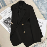 Toloer And Fall 2024 New Gray Korean Version British Style Suit Jacket Women's French Texture Fashion Suit-Outfit