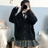 Cardigan Women Solid Harajuku Lazy Sweaters Preppy Sweet Style Girl Cute Knitwear All-match Soft Basic Knitted Sweater
