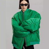 Autumn / Winter 2023 With Loose Zip Padded Jacket Female Ins Small Sweet Wind Baseball Jacket-Outfit
