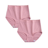 2 pcs/lot High Waist Panties Cotton Underwear Women Solid Plus Size Female Lingerie M -