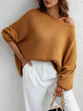 Oversized Sweaters For Women 2022 Autumn Loose O Neck Knit Sweater With Split Pull Knitted Pullover Women Oversize